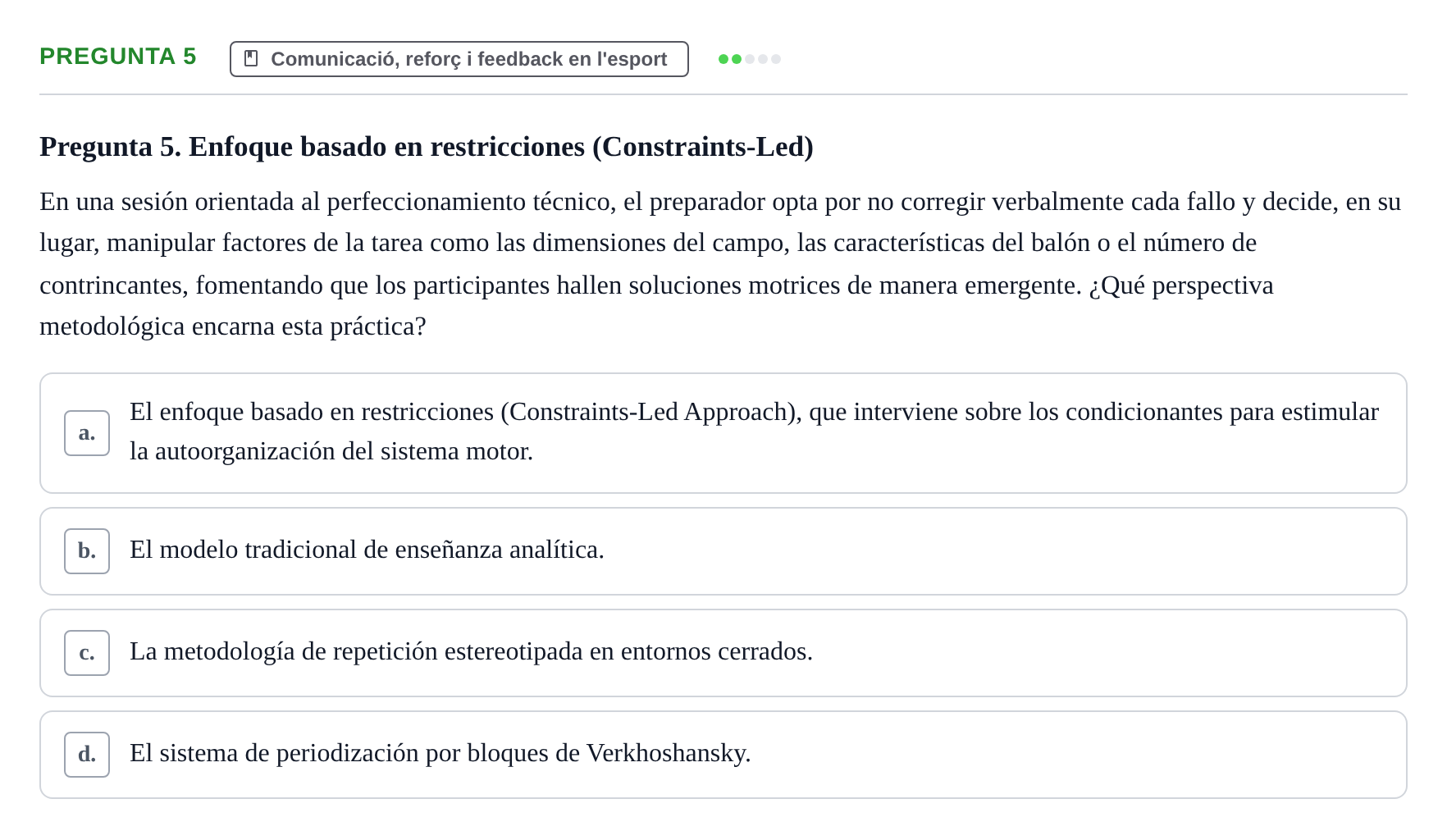 Enunciado: Pregunta 5