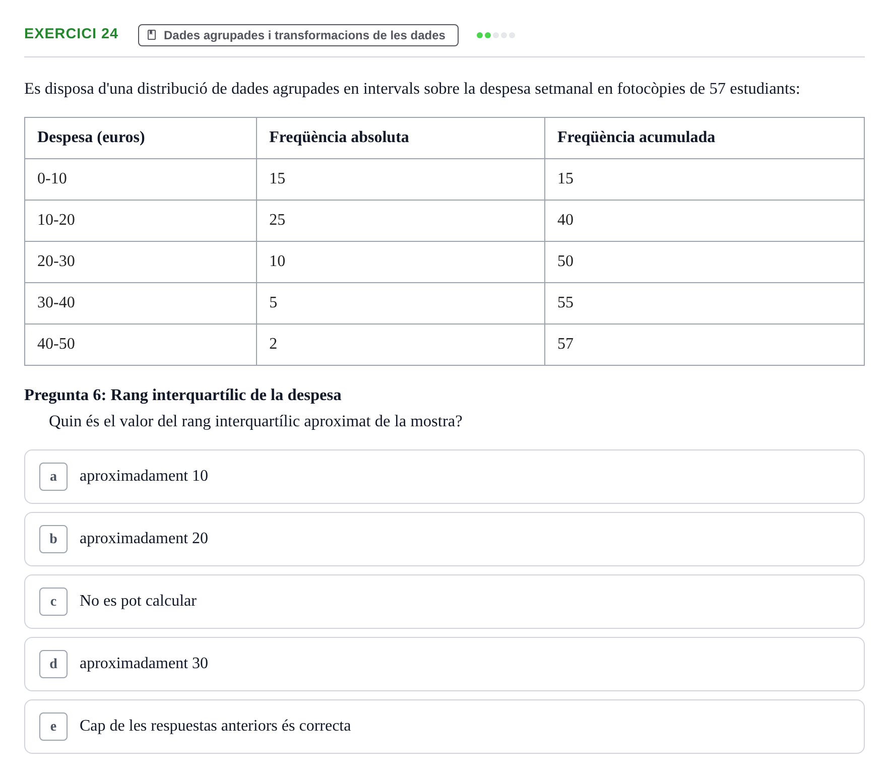 Enunciado: Problema 24 · Anàlisi de Dades UPF Test en classe 2