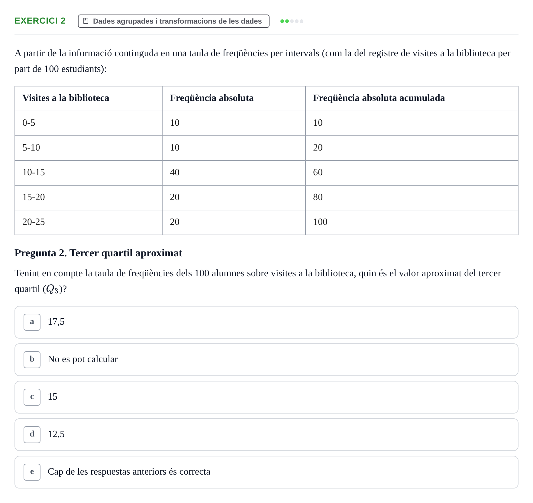 Enunciado: Problema 2 · Anàlisi de Dades UPF Test en classe 2