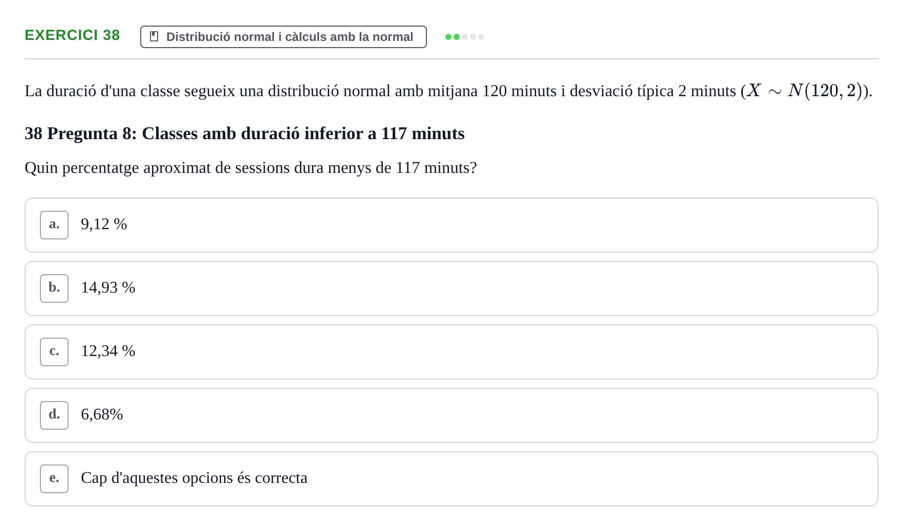 Enunciado: Problema 38 · Anàlisi de Dades UPF Test en classe 2
