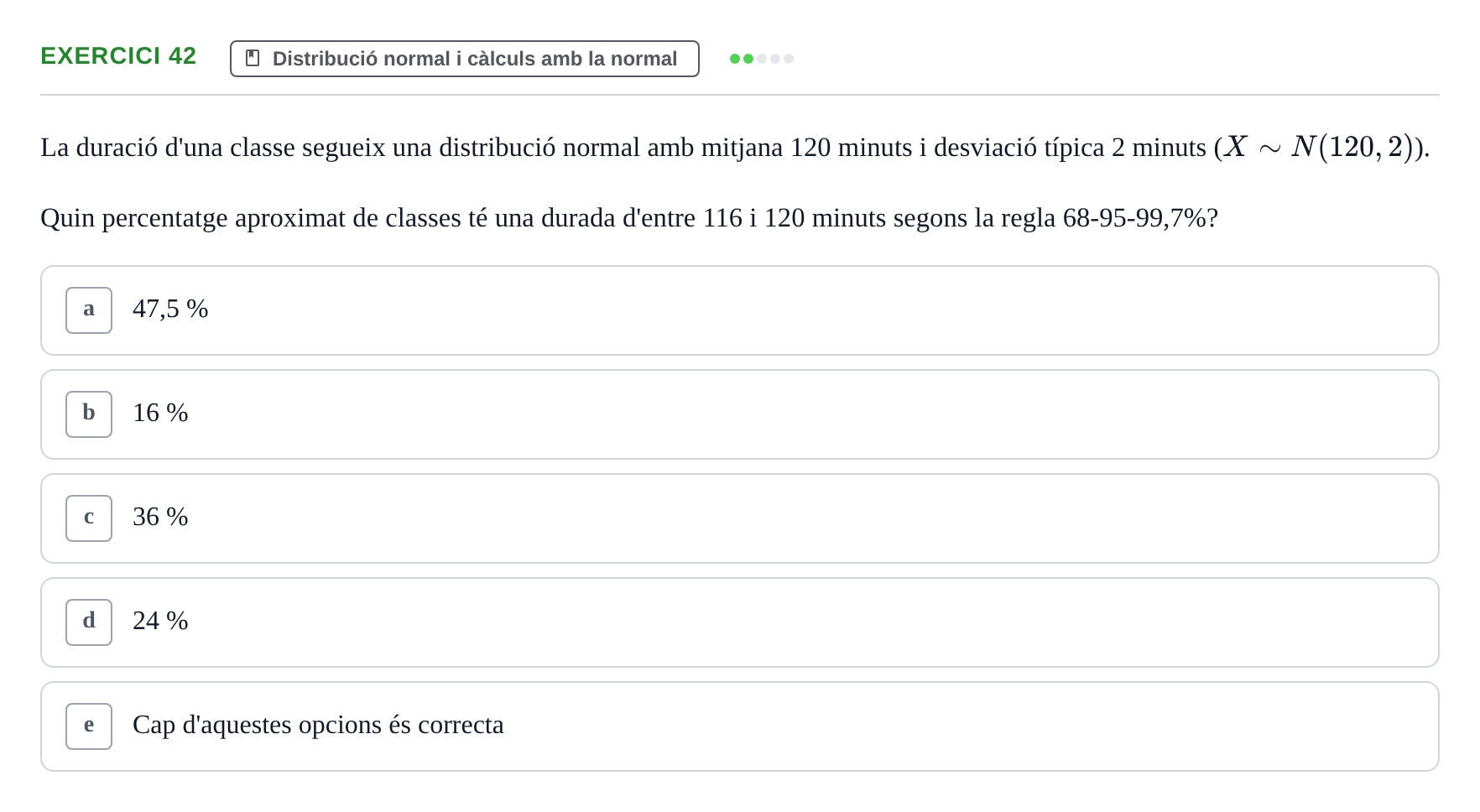 Enunciado: Problema 42 · Anàlisi de Dades UPF Test en classe 2