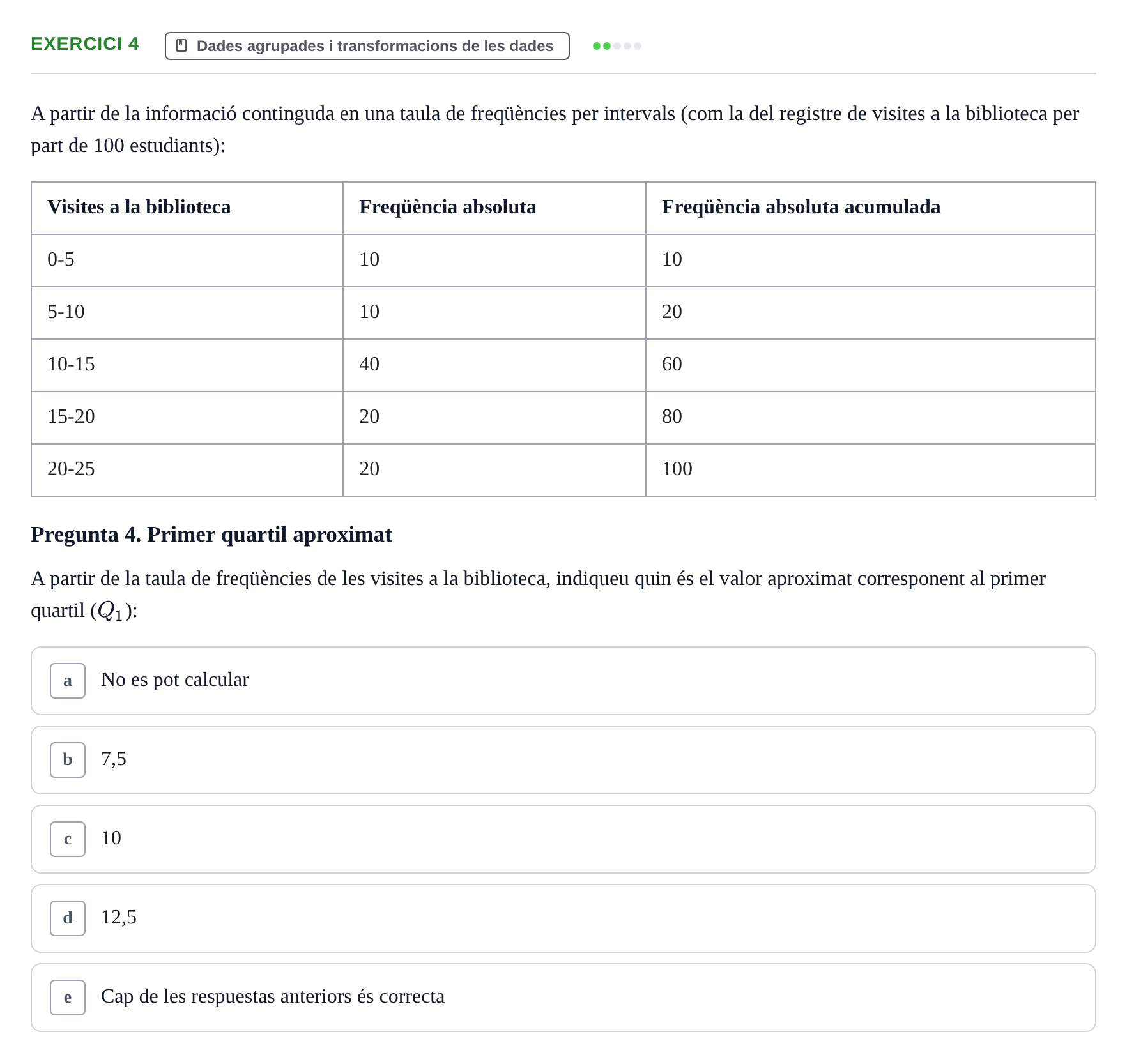 Enunciado: Problema 4 · Anàlisi de Dades UPF Test en classe 2
