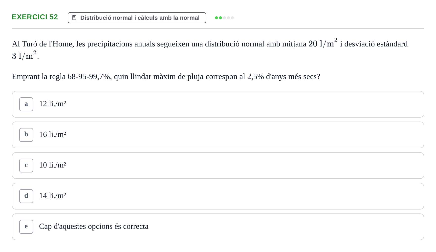 Enunciado: Problema 52 · Anàlisi de Dades UPF Test en classe 2