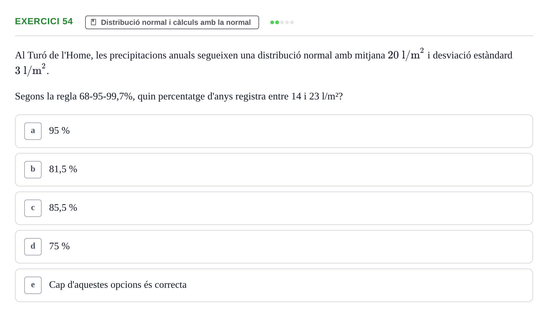 Enunciado: Problema 54 · Anàlisi de Dades UPF Test en classe 2