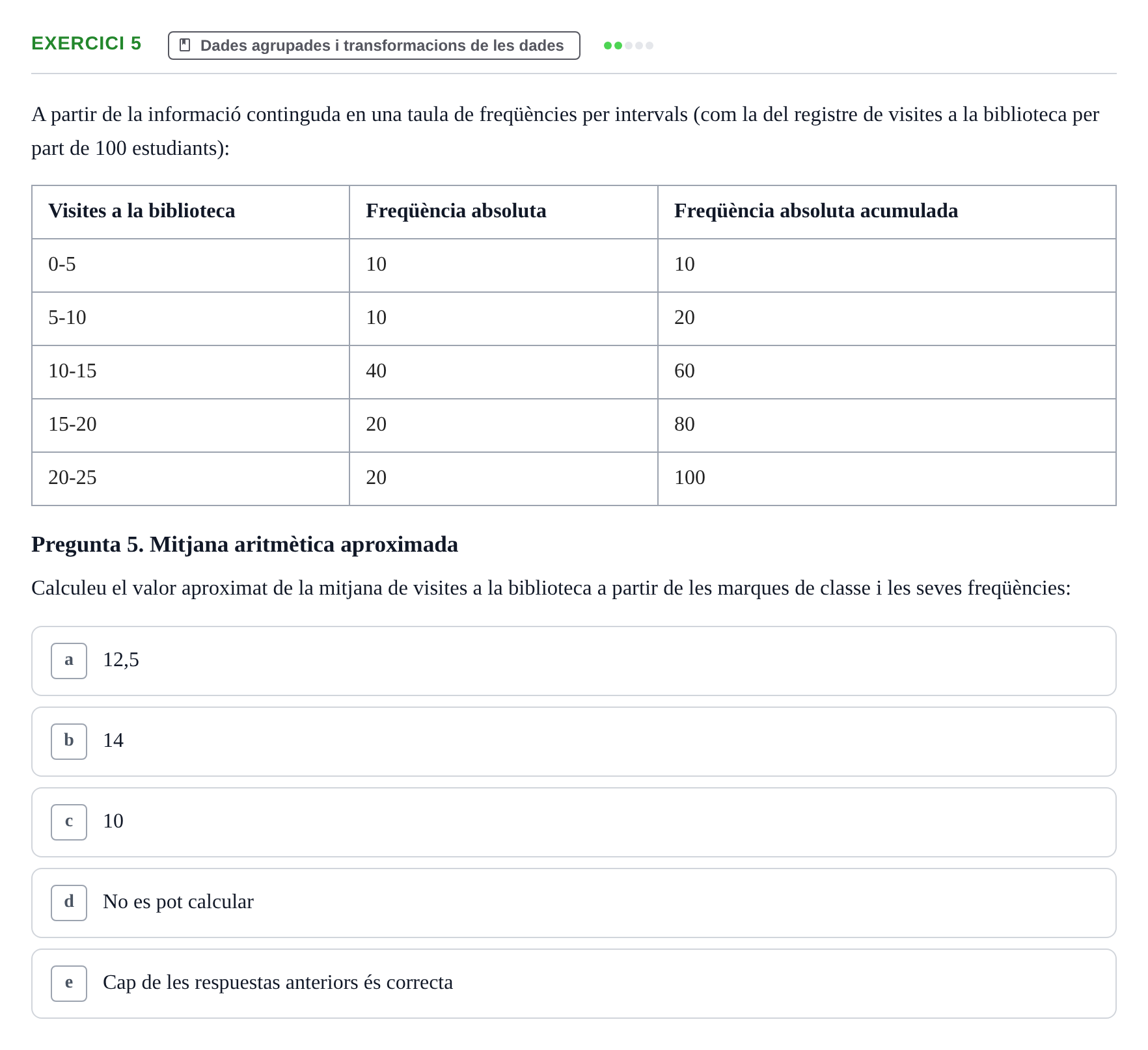 Enunciado: Problema 5 · Anàlisi de Dades UPF Test en classe 2