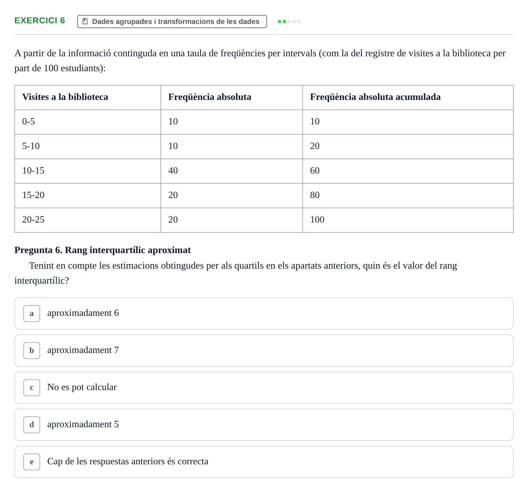 Enunciado: Problema 6 · Anàlisi de Dades UPF Test en classe 2