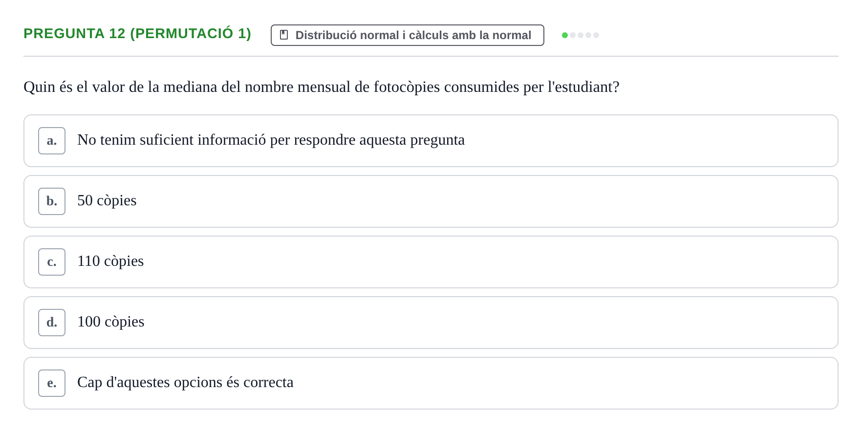 Enunciado: Pregunta 12 (Permutació 1) · Anàlisi de Dades UPF Test en classe 2 (Part 1)