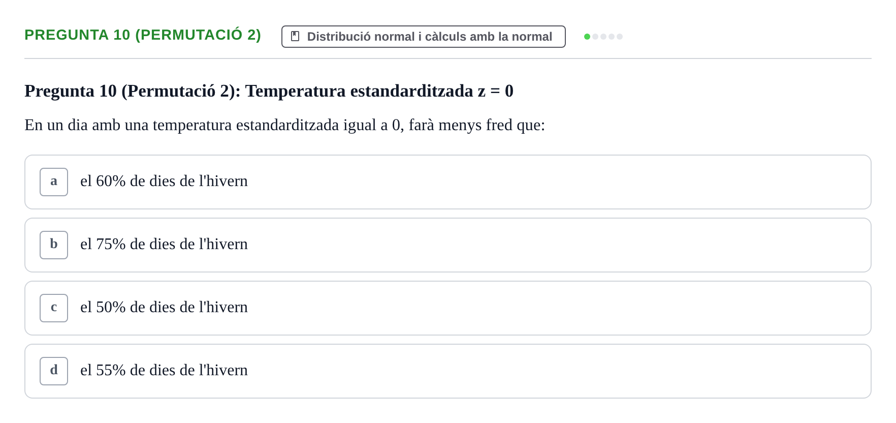 Enunciado: Pregunta 10 (Permutació 2) · Anàlisi de Dades UPF Test en classe 2 (Part 1)