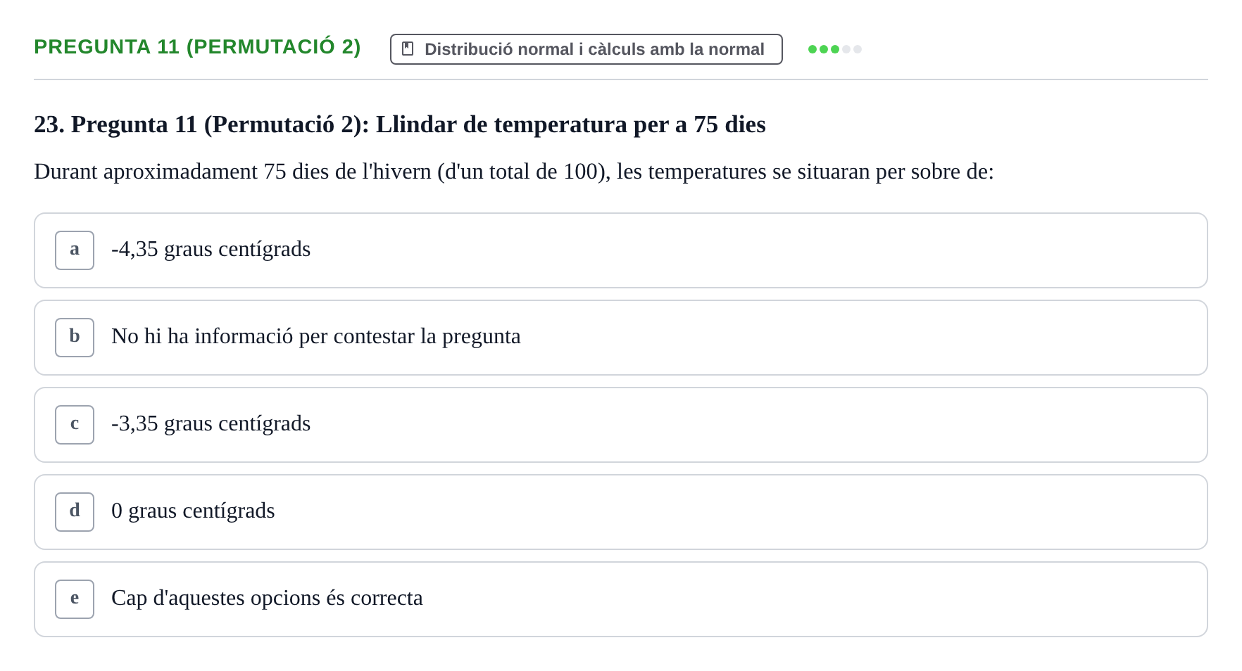 Enunciado: Pregunta 11 (Permutació 2) · Anàlisi de Dades UPF Test en classe 2 (Part 1)