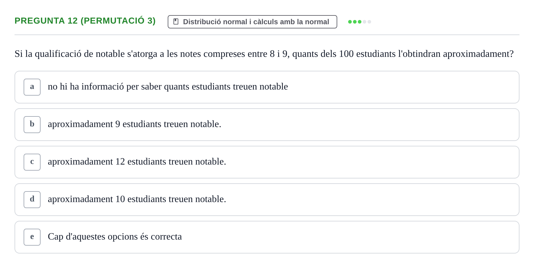 Enunciado: Pregunta 12 (Permutació 3) · Anàlisi de Dades UPF Test en classe 2 (Part 1)
