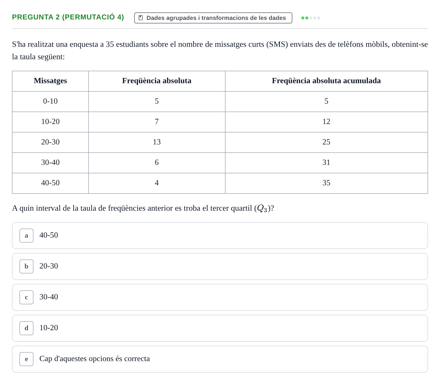 Enunciado: Pregunta 2 (Permutació 4) · Anàlisi de Dades UPF Test en classe 2 (Part 1)