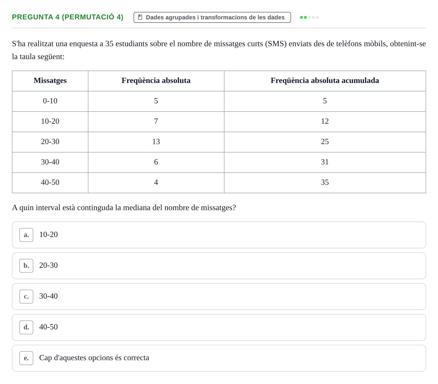 Enunciado: Pregunta 4 (Permutació 4) · Anàlisi de Dades UPF Test en classe 2 (Part 1)