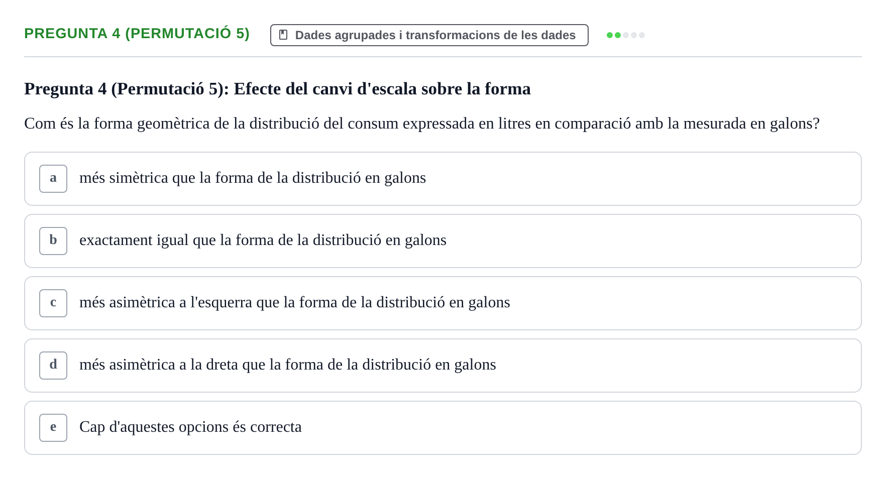 Enunciado: Pregunta 4 (Permutació 5) · Anàlisi de Dades UPF Test en classe 2 (Part 1)