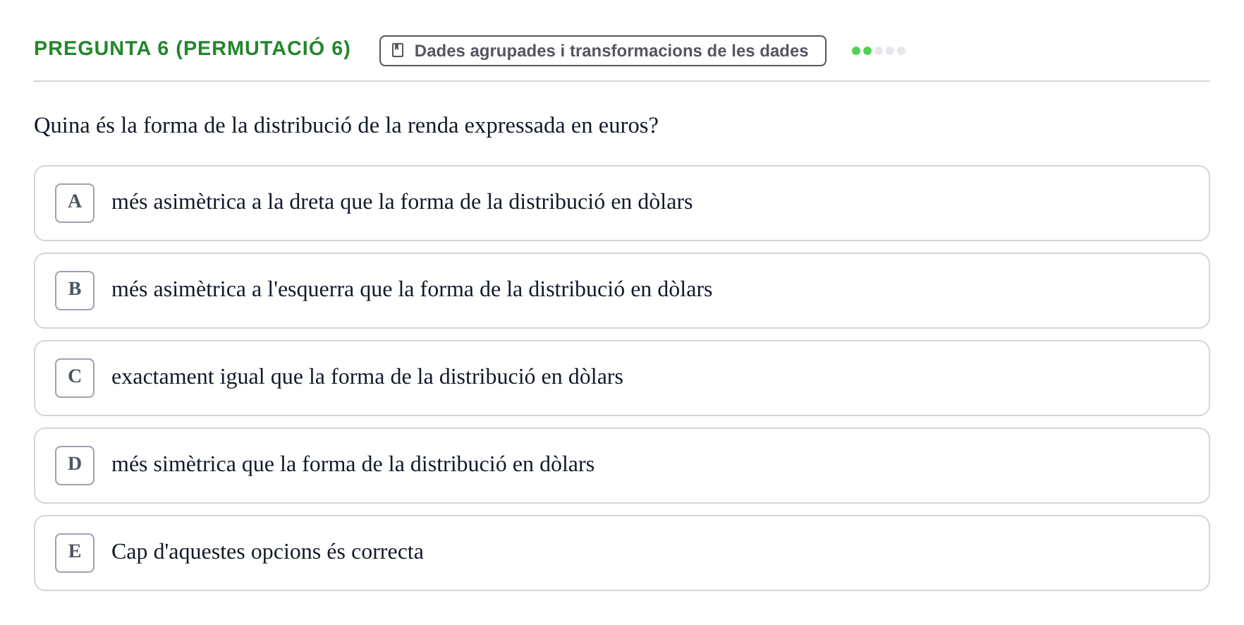 Enunciado: Pregunta 6 (Permutació 6) · Anàlisi de Dades UPF Test en classe 2 (Part 1)