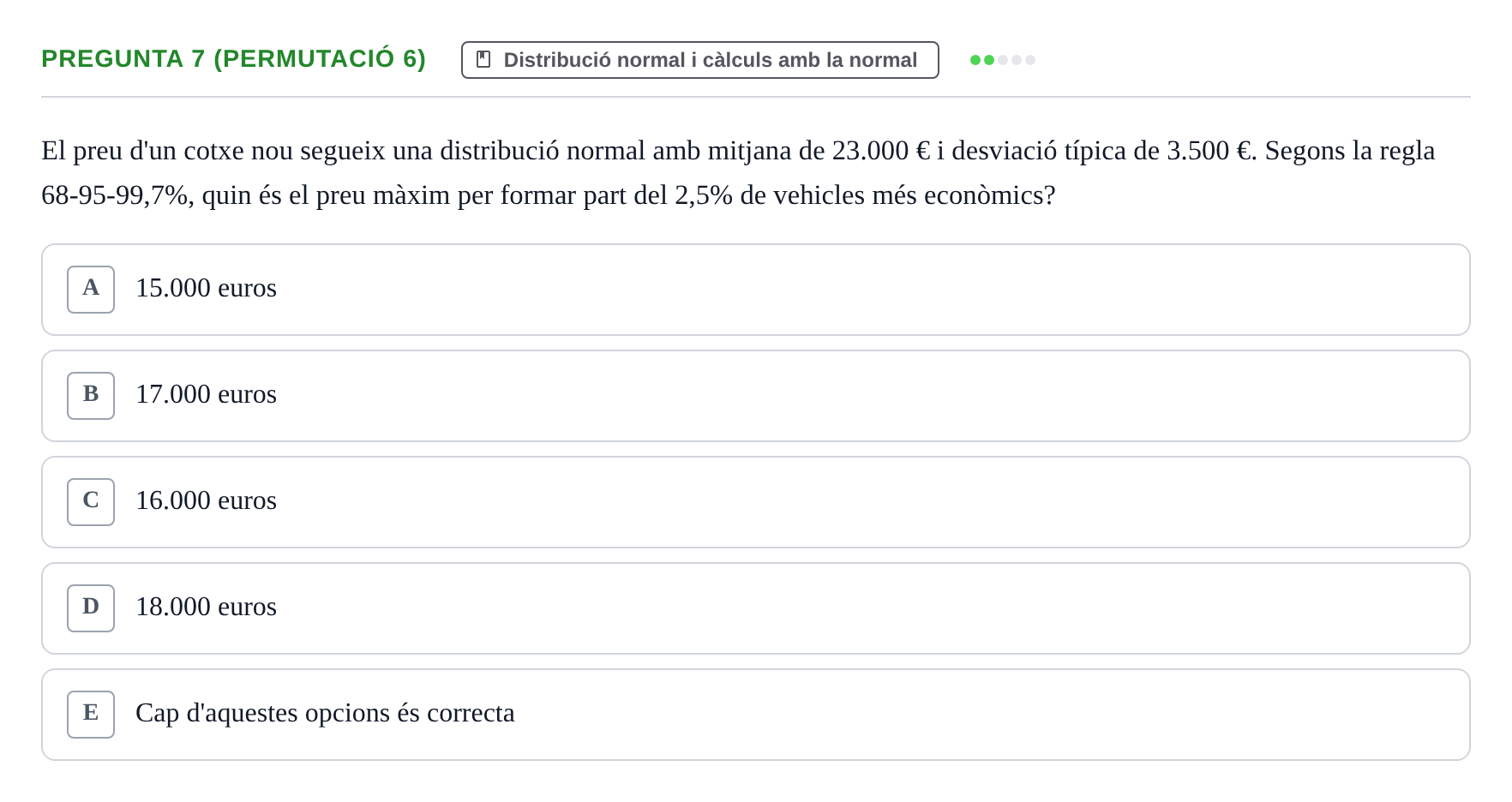 Enunciado: Pregunta 7 (Permutació 6) · Anàlisi de Dades UPF Test en classe 2 (Part 1)
