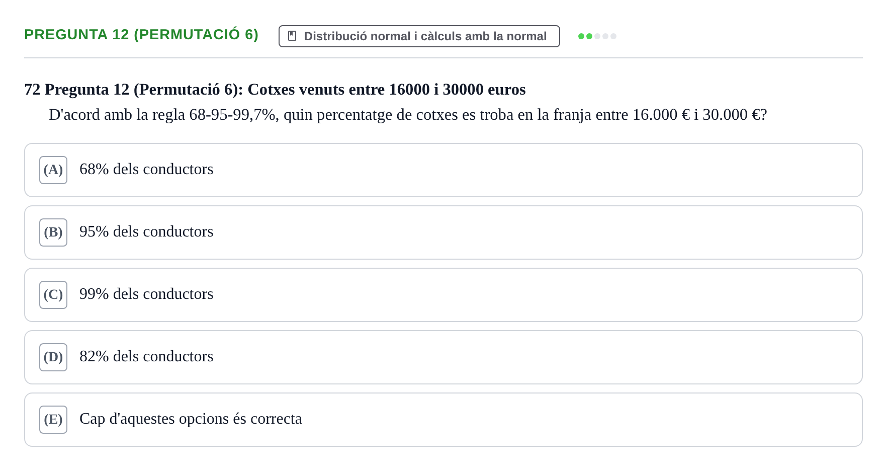 Enunciado: Pregunta 12 (Permutació 6) · Anàlisi de Dades UPF Test en classe 2 (Part 1)