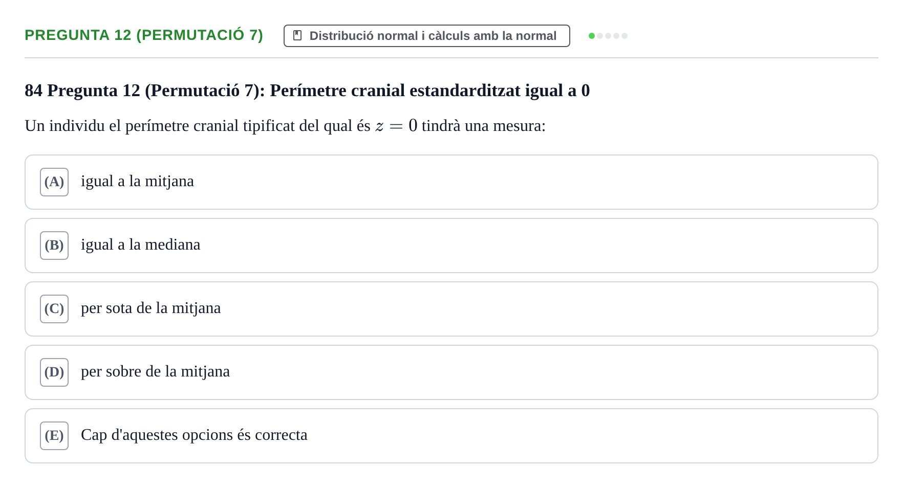 Enunciado: Pregunta 12 (Permutació 7) · Anàlisi de Dades UPF Test en classe 2 (Part 1)