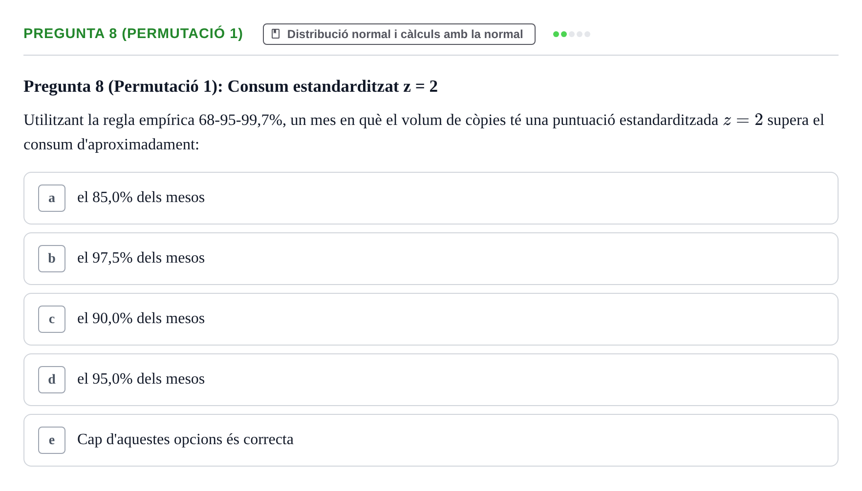Enunciado: Pregunta 8 (Permutació 1) · Anàlisi de Dades UPF Test en classe 2 (Part 1)