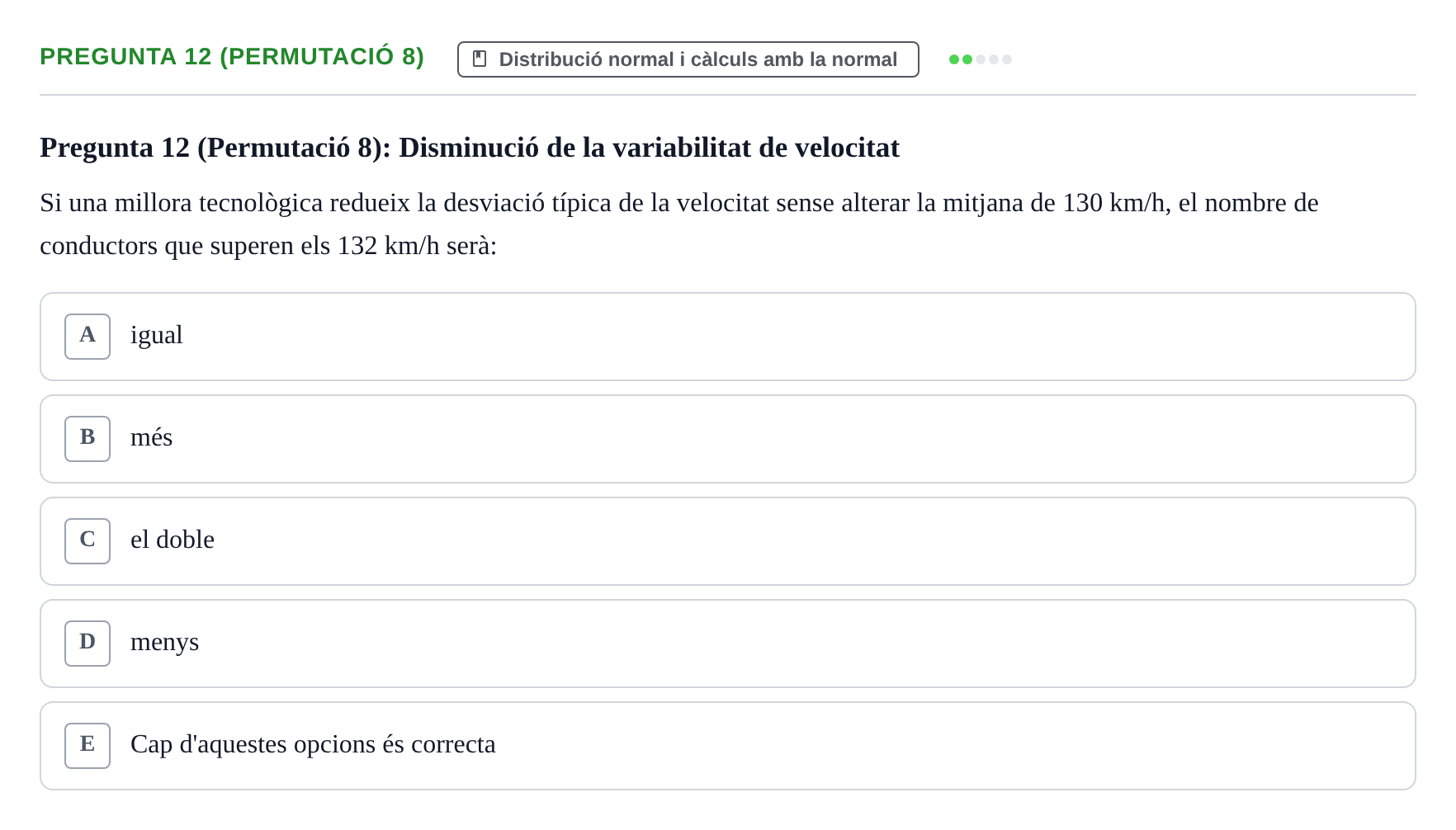Enunciado: Pregunta 12 (Permutació 8) · Anàlisi de Dades UPF Test en classe 2 (Part 1)