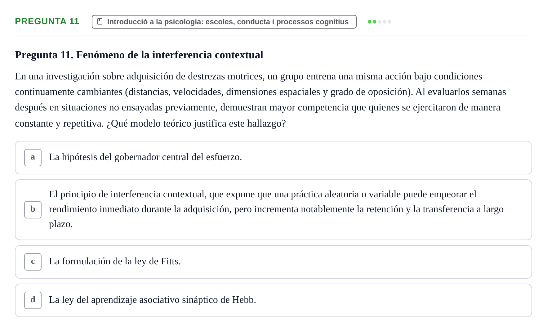 Enunciado: Pregunta 11