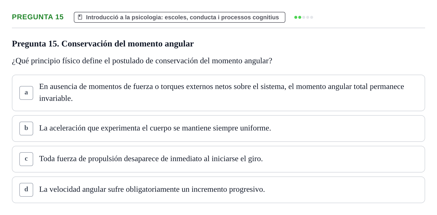Enunciado: Pregunta 15