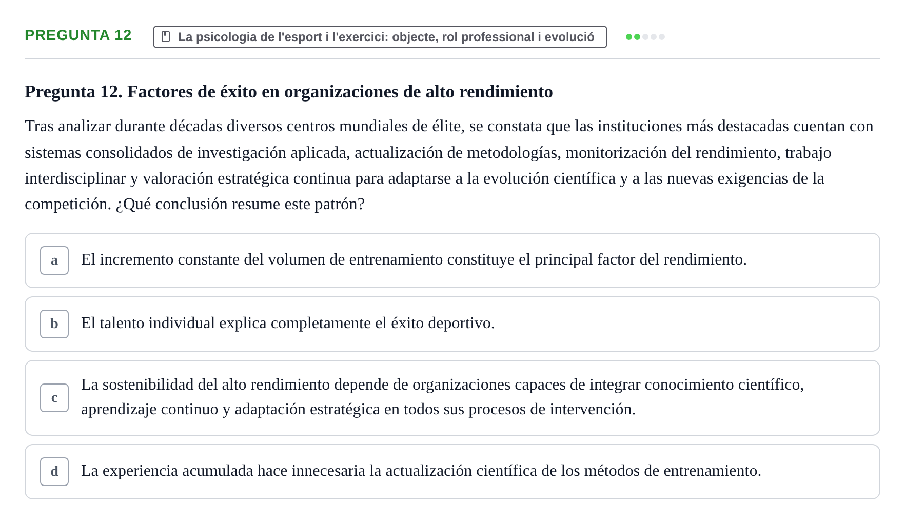 Enunciado: Pregunta 12