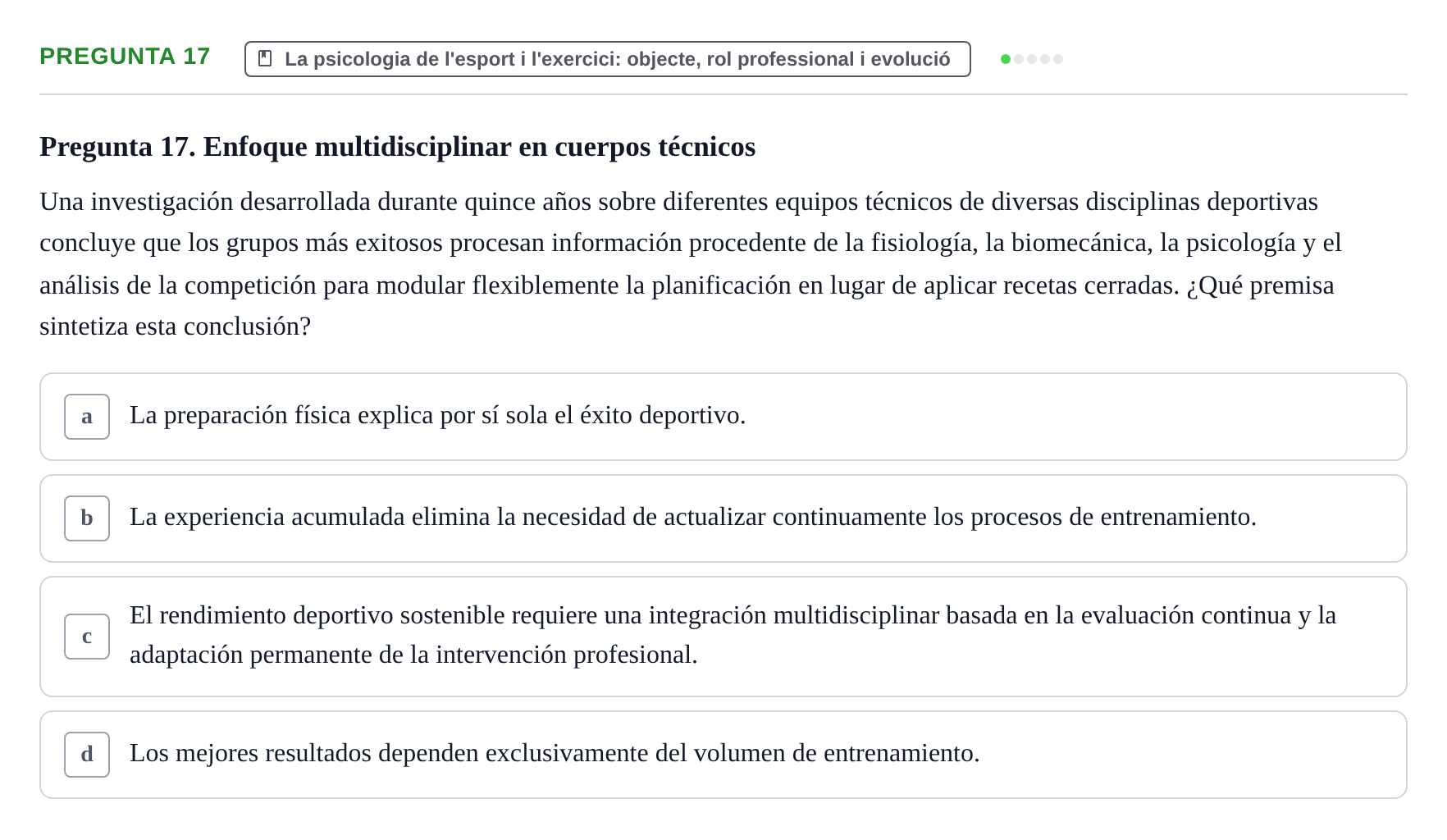 Enunciado: Pregunta 17