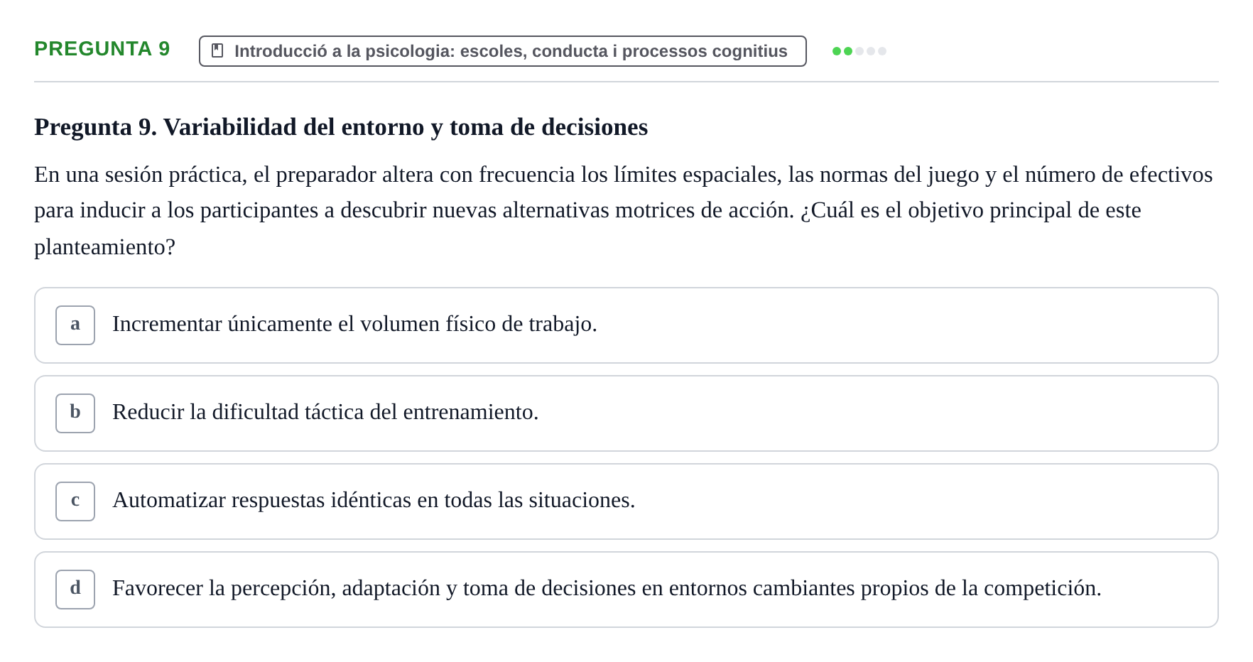 Enunciado: Pregunta 9