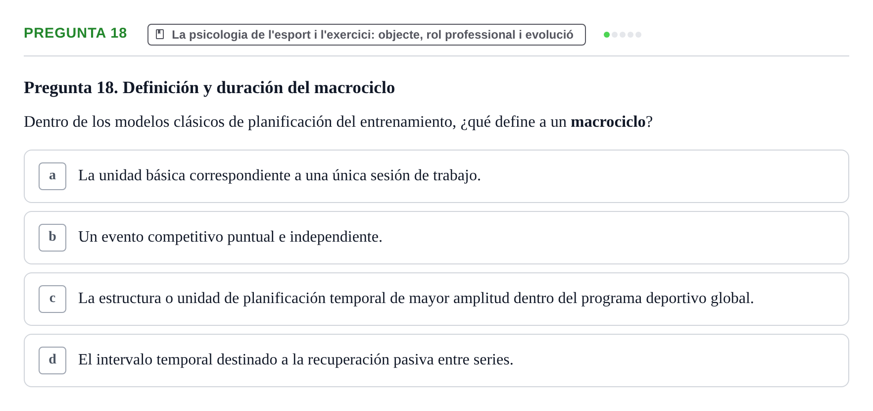 Enunciado: Pregunta 18