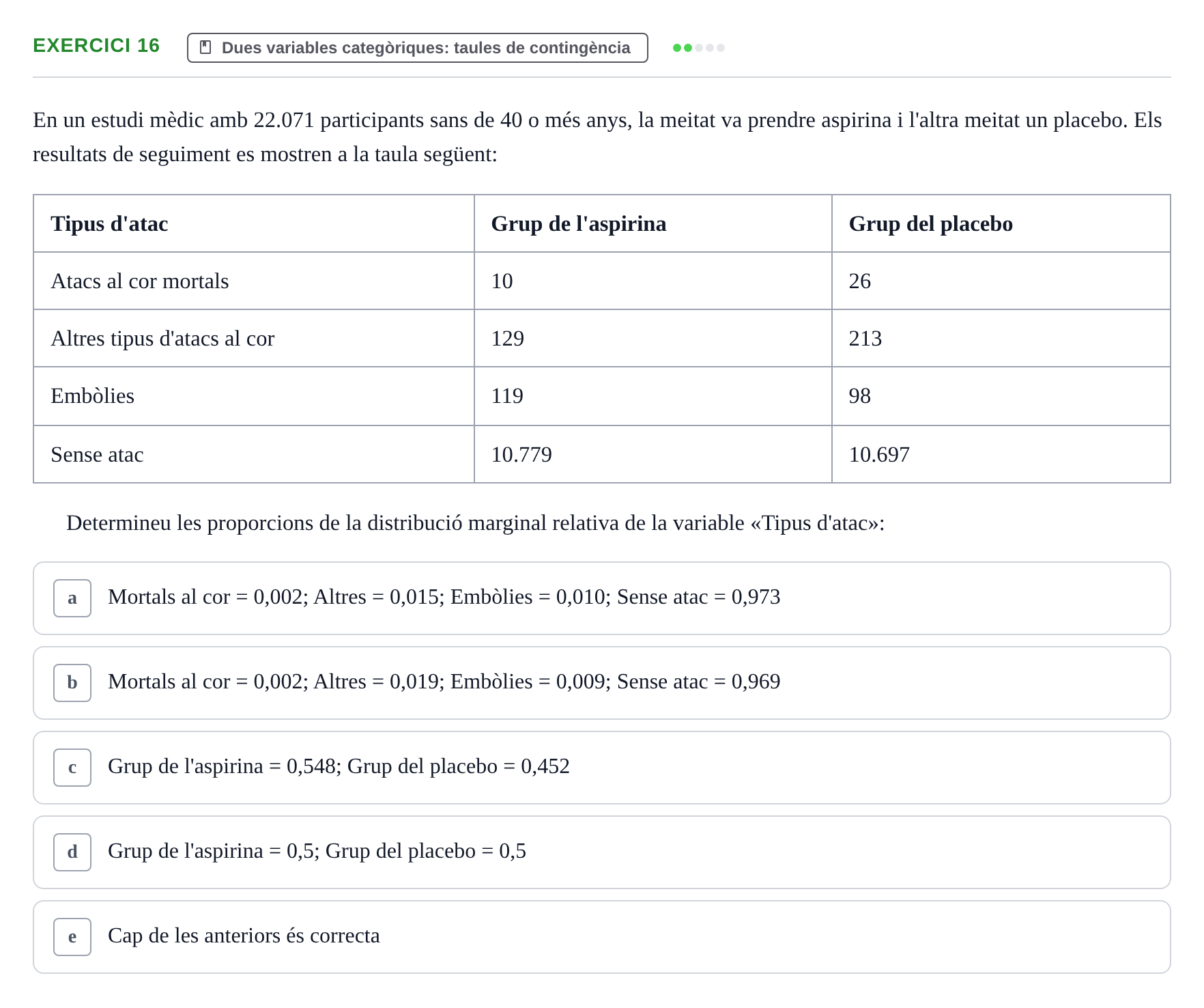 Enunciado: Problema 16 · Anàlisi de Dades UPF Avaluació continuada: Test en classe 3 (Permutacions 1 a 5)