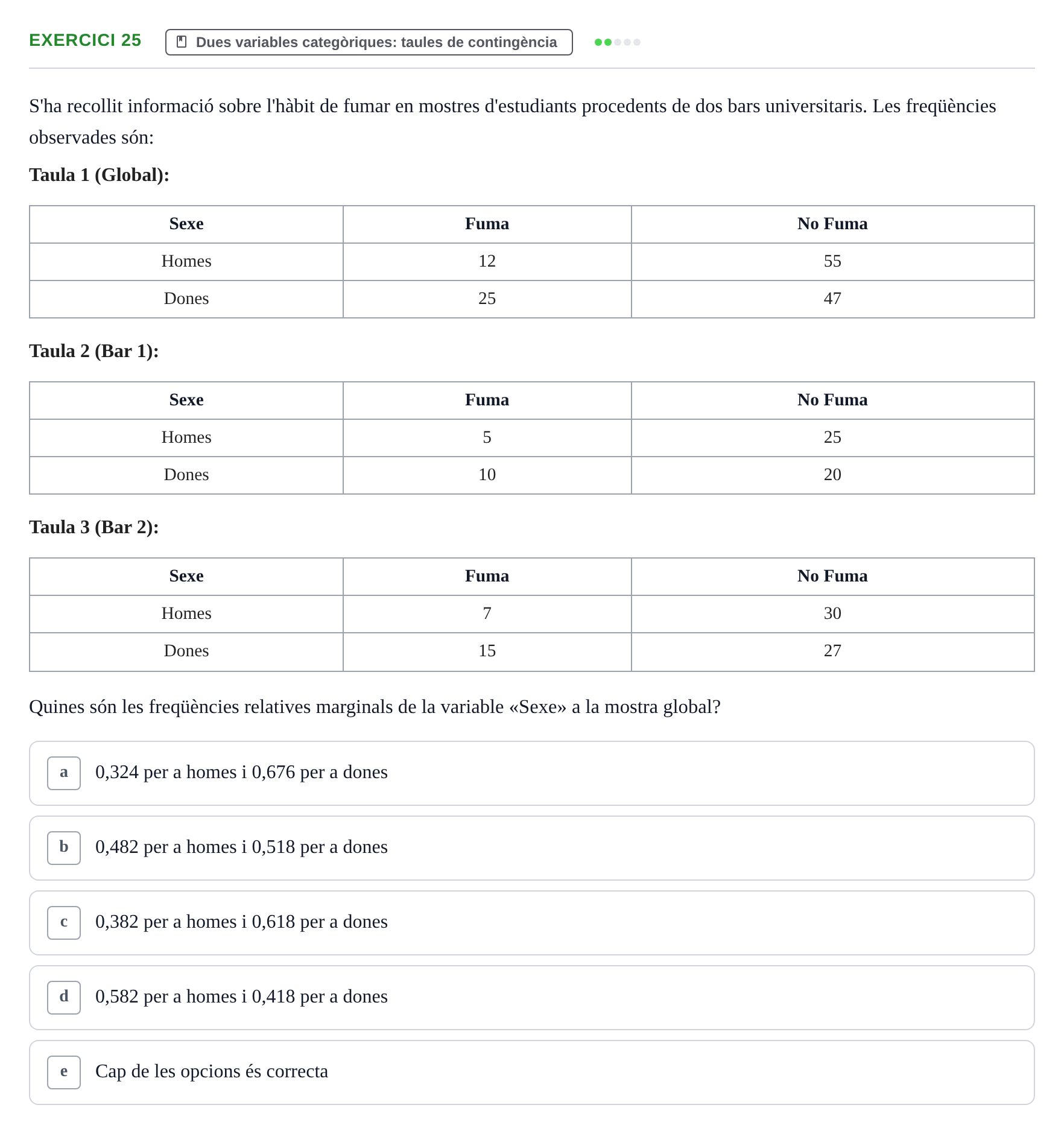 Enunciado: Problema 25 · Anàlisi de Dades UPF Avaluació continuada: Test en classe 3 (Permutacions 1 a 5)