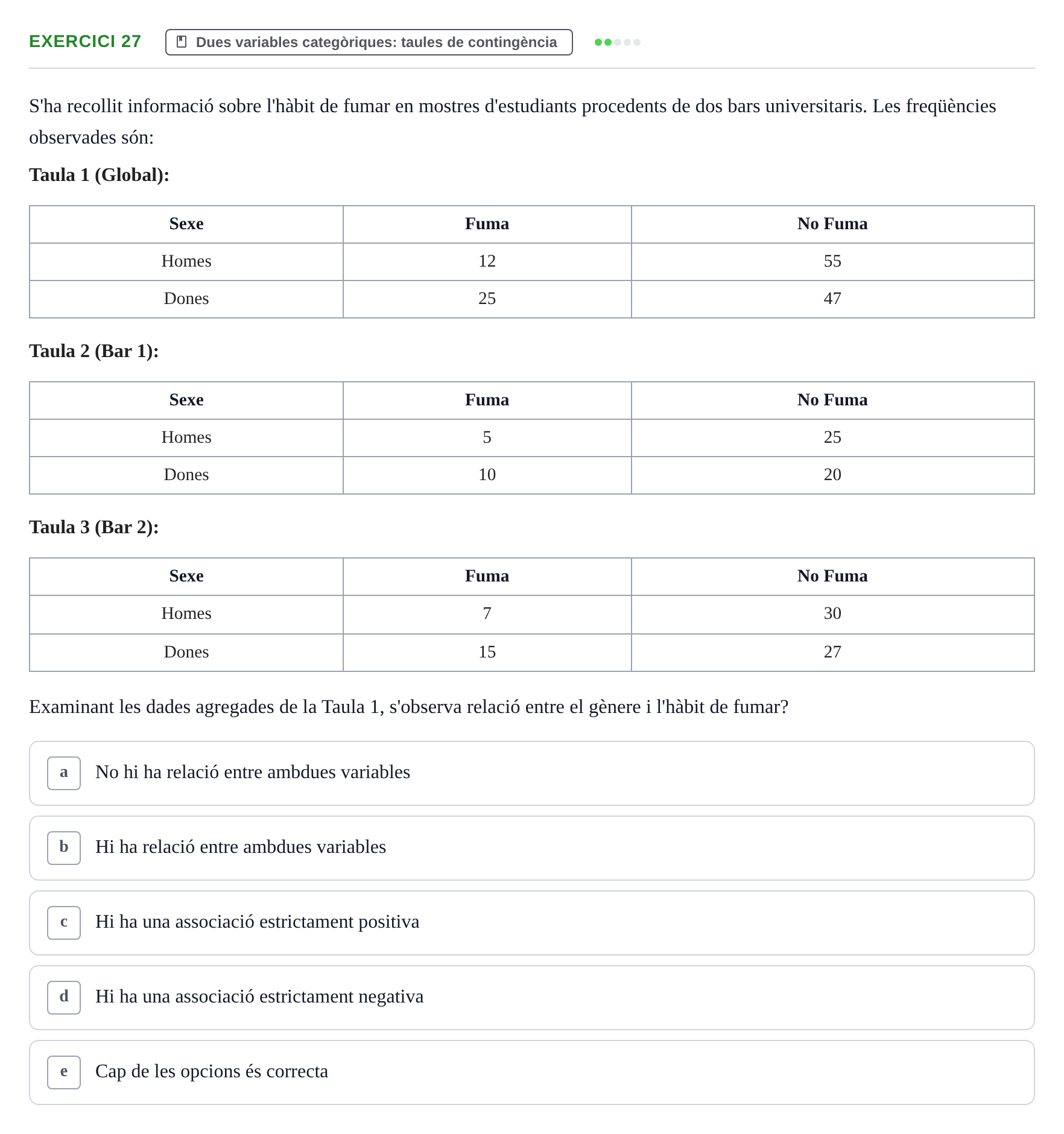 Enunciado: Problema 27 · Anàlisi de Dades UPF Avaluació continuada: Test en classe 3 (Permutacions 1 a 5)