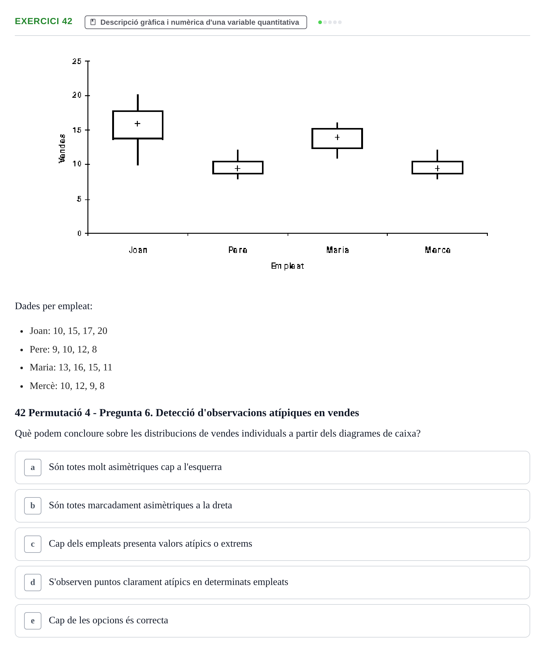 Enunciado: Problema 42 · Anàlisi de Dades UPF Avaluació continuada: Test en classe 3 (Permutacions 1 a 5)