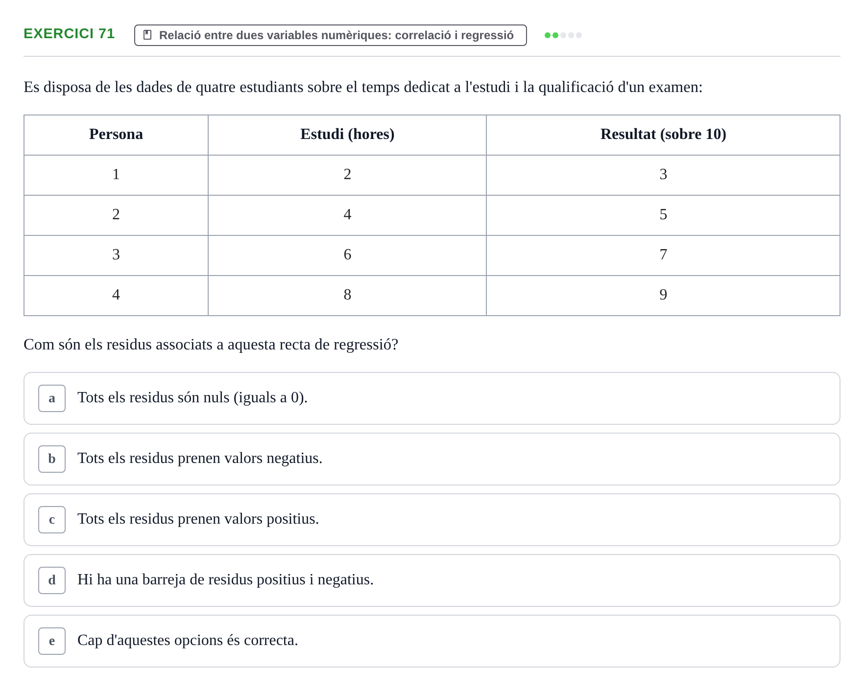 Enunciado: Problema 71 · Anàlisi de Dades UPF Avaluació continuada: Test en classe 3 (Permutacions 1 a 5)