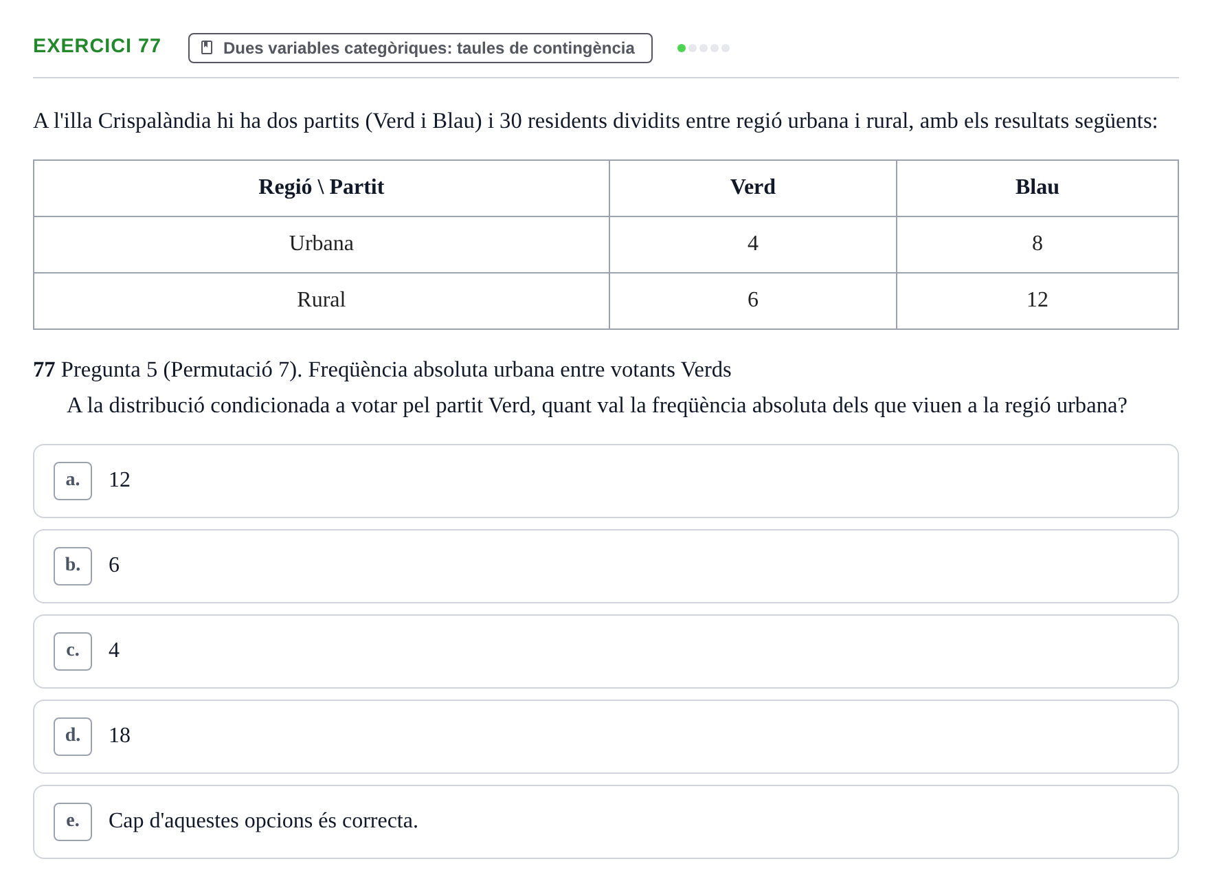 Enunciado: Problema 77 · Anàlisi de Dades UPF Avaluació continuada: Test en classe 3 (Permutacions 1 a 5)