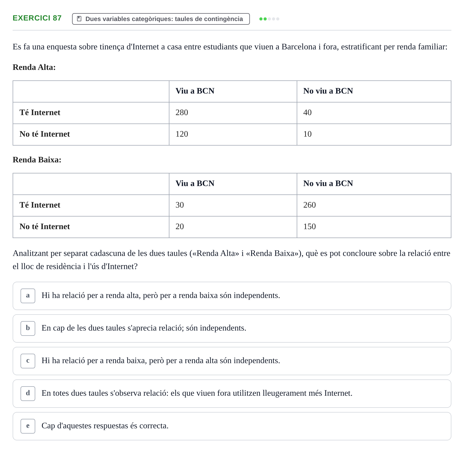Enunciado: Problema 87 · Anàlisi de Dades UPF Avaluació continuada: Test en classe 3 (Permutacions 1 a 5)