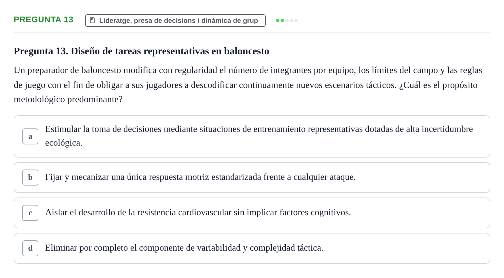 Enunciado: Pregunta 13