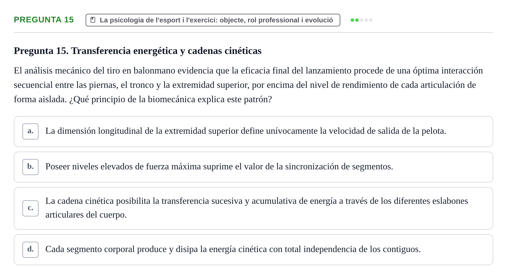 Enunciado: Pregunta 15