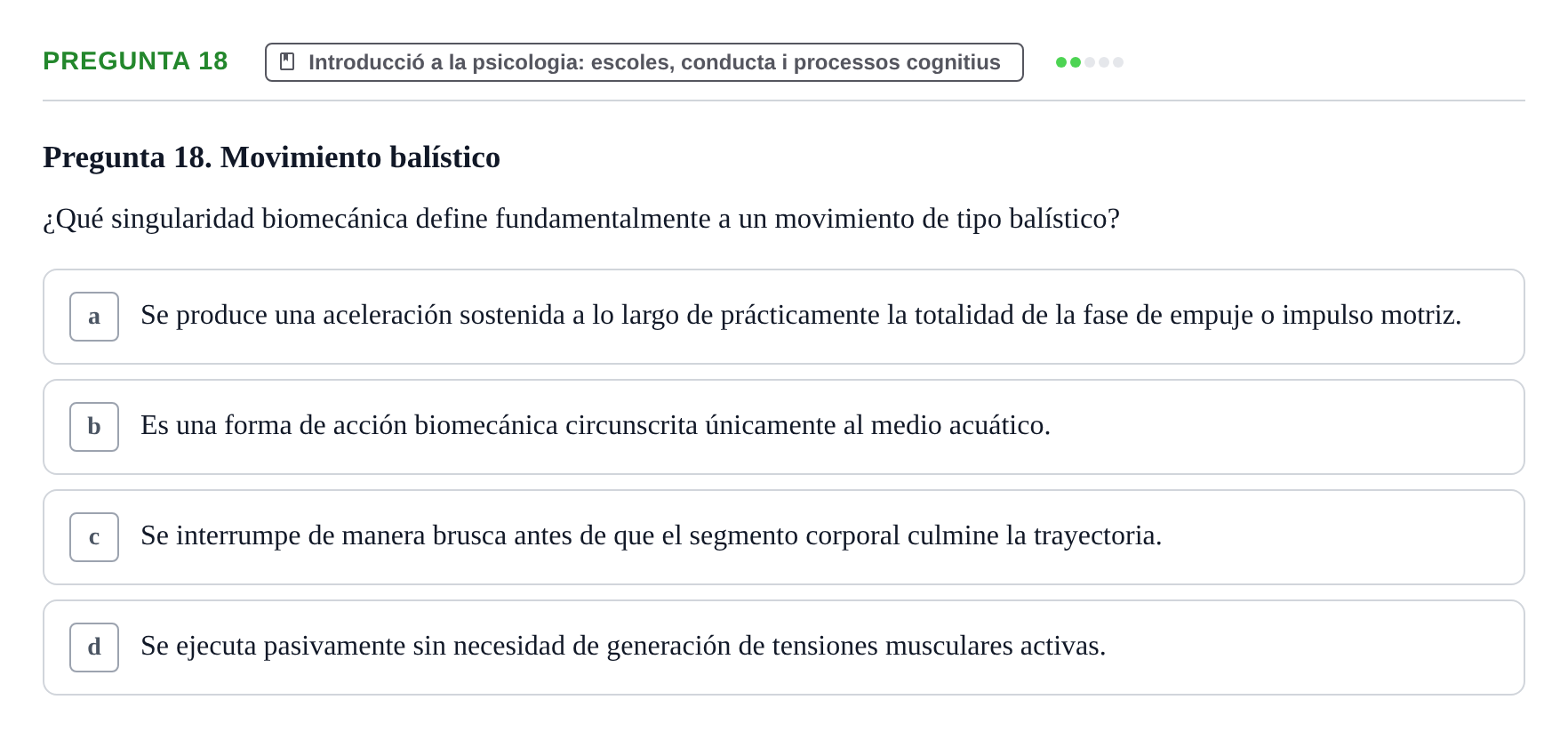 Enunciado: Pregunta 18