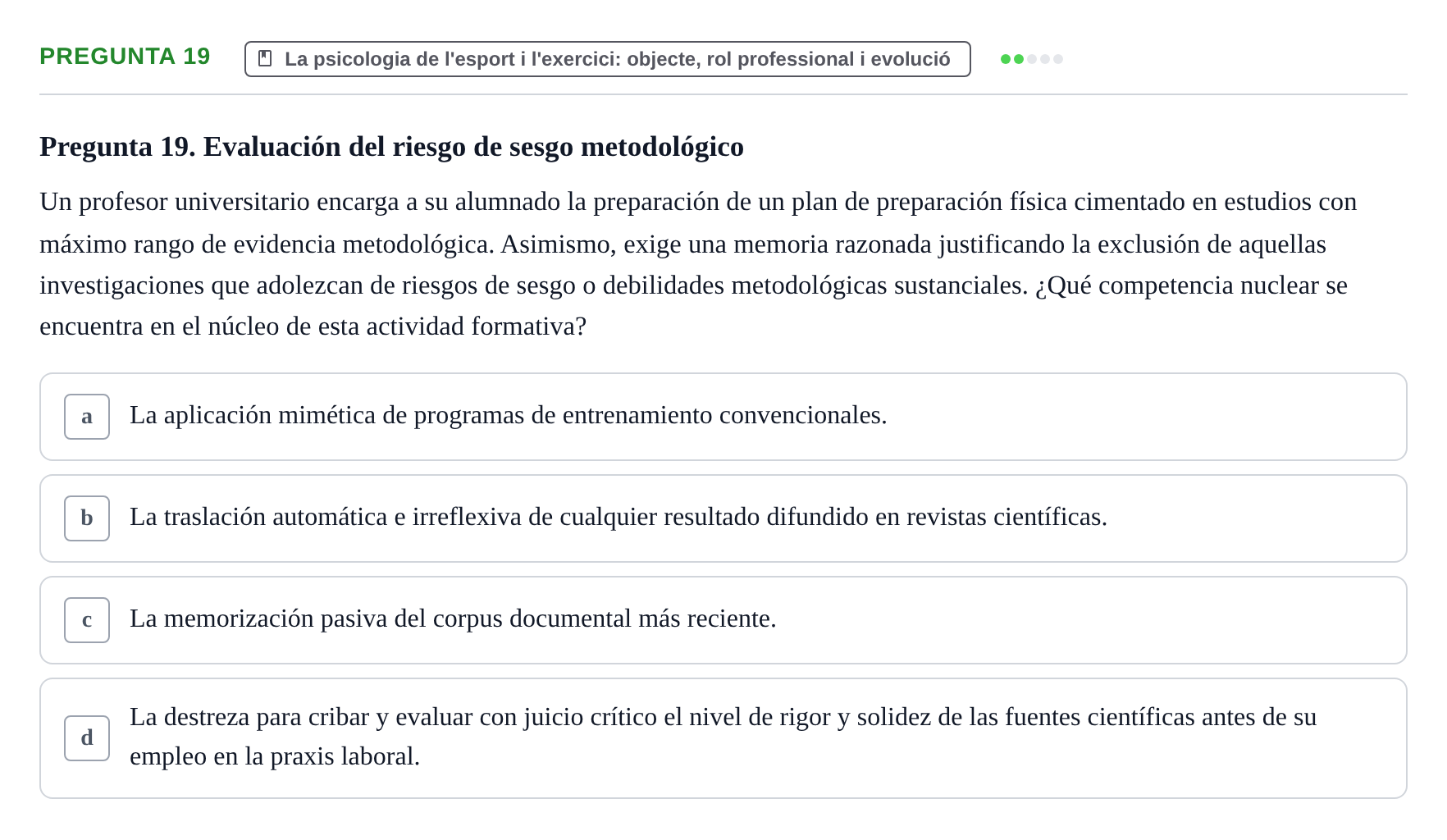 Enunciado: Pregunta 19