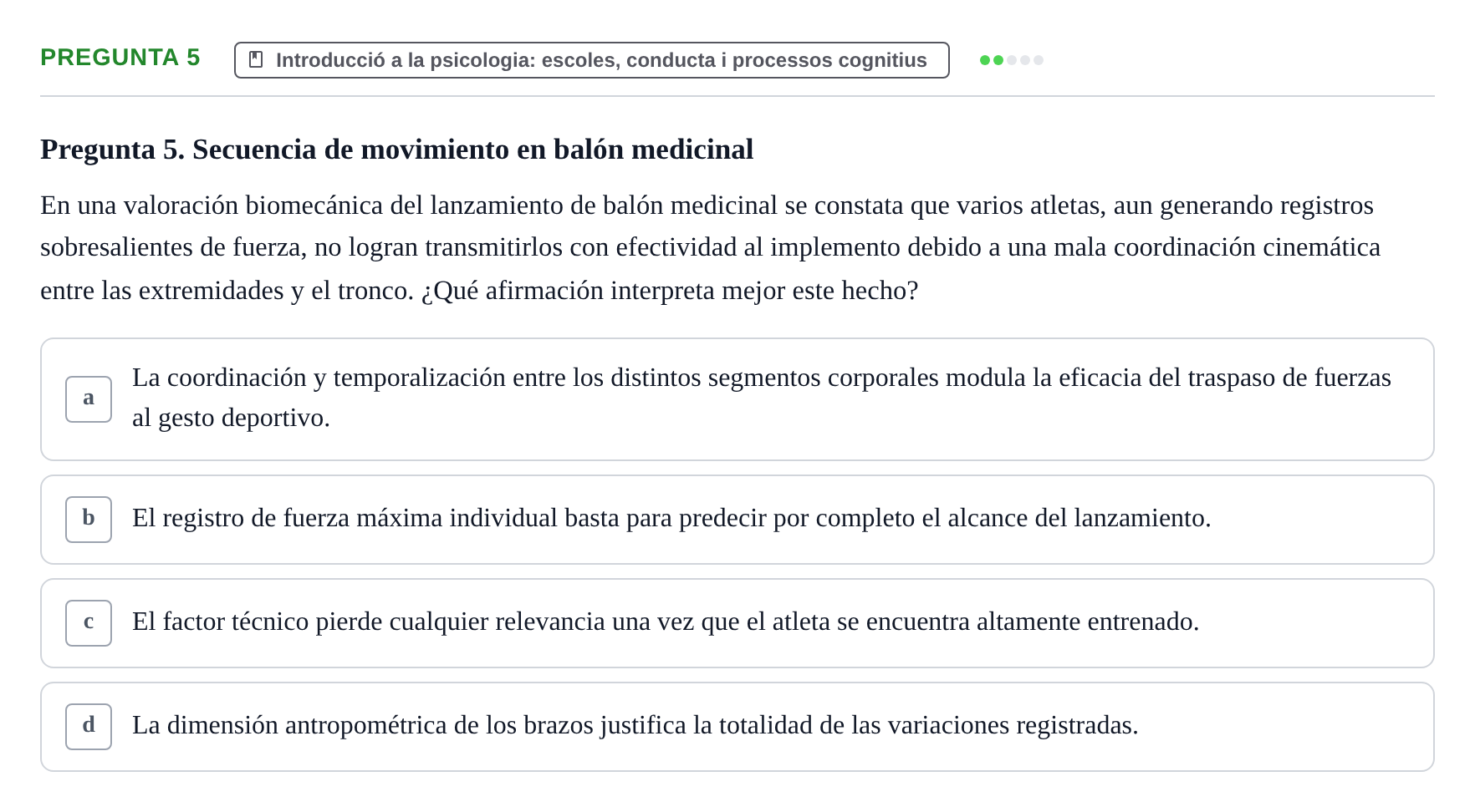 Enunciado: Pregunta 5