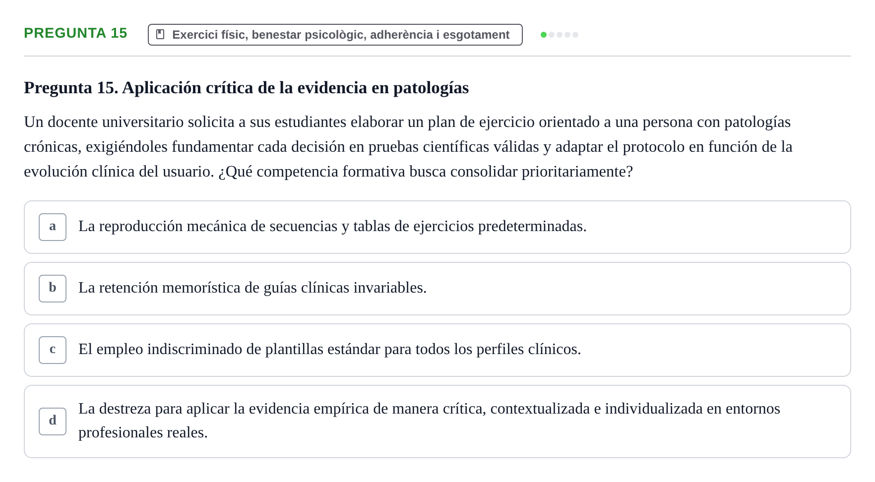 Enunciado: Pregunta 15