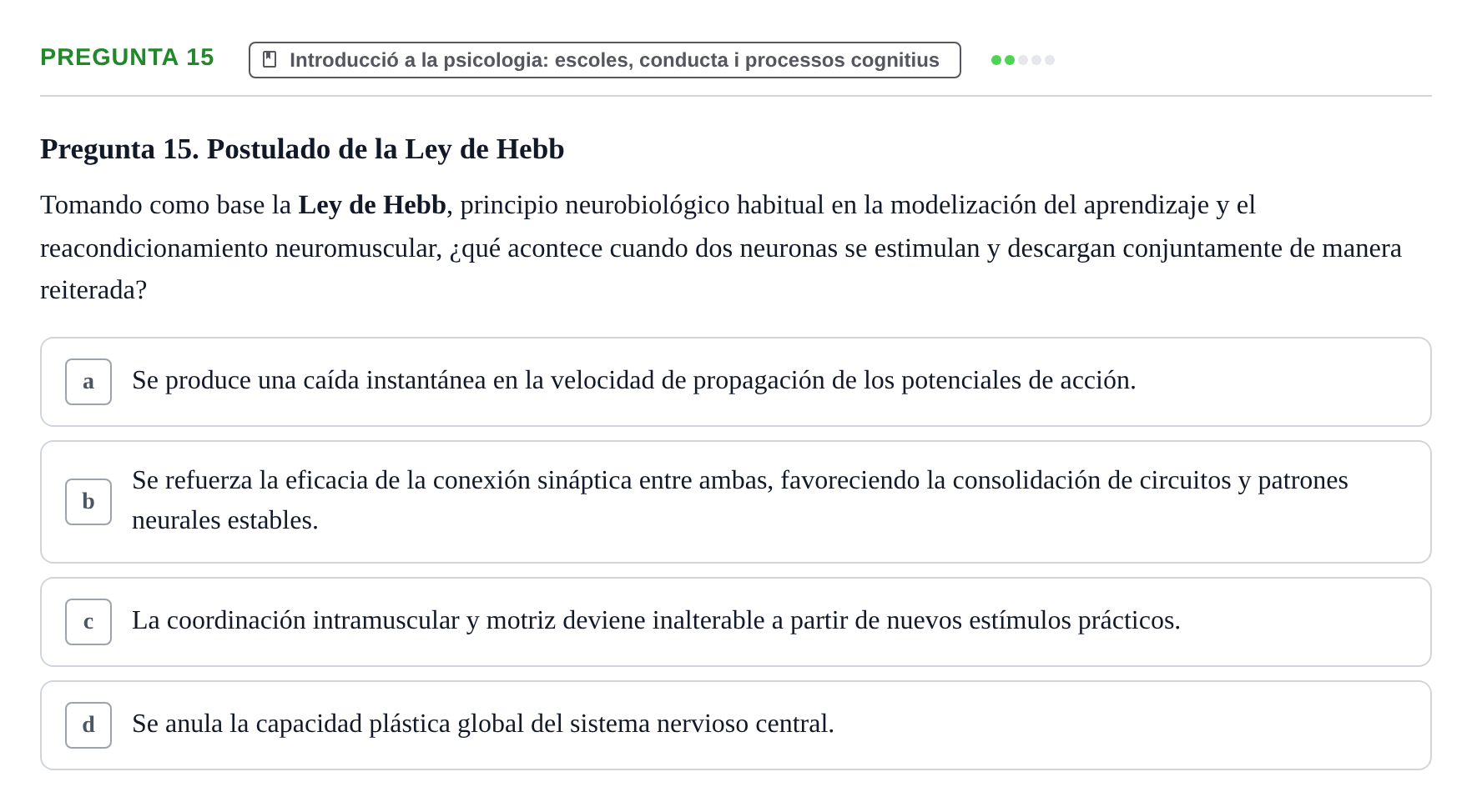 Enunciado: Pregunta 15