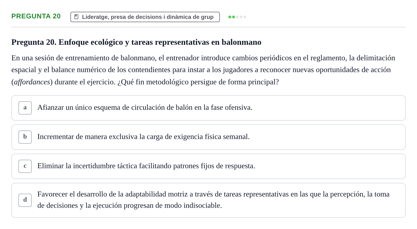Enunciado: Pregunta 20