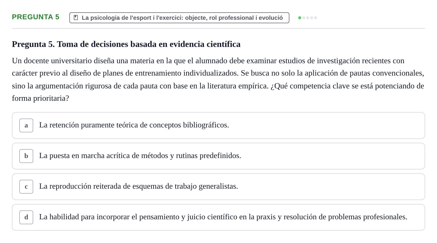 Enunciado: Pregunta 5