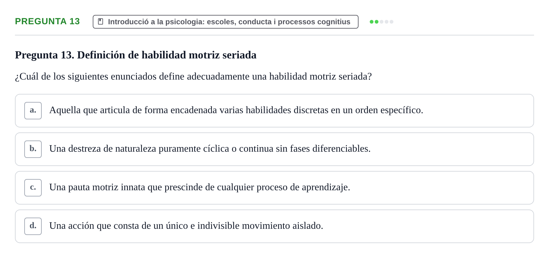 Enunciado: Pregunta 13