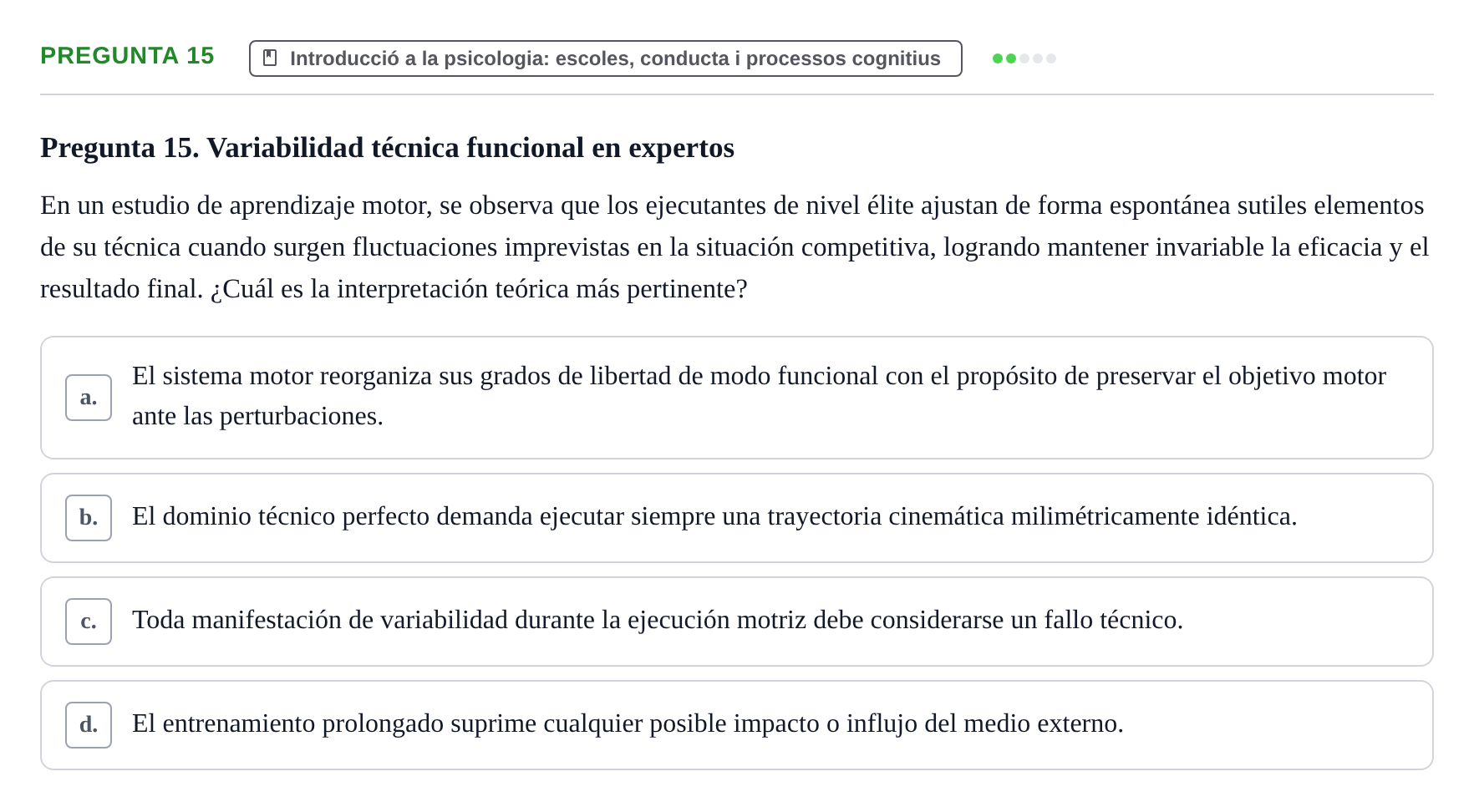 Enunciado: Pregunta 15