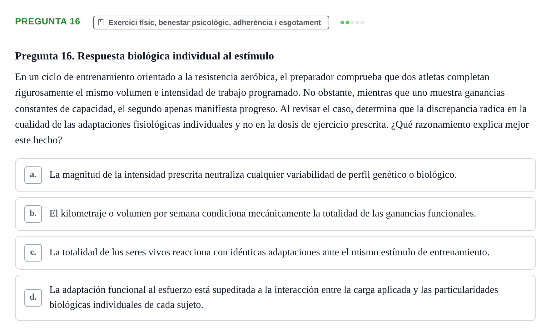 Enunciado: Pregunta 16