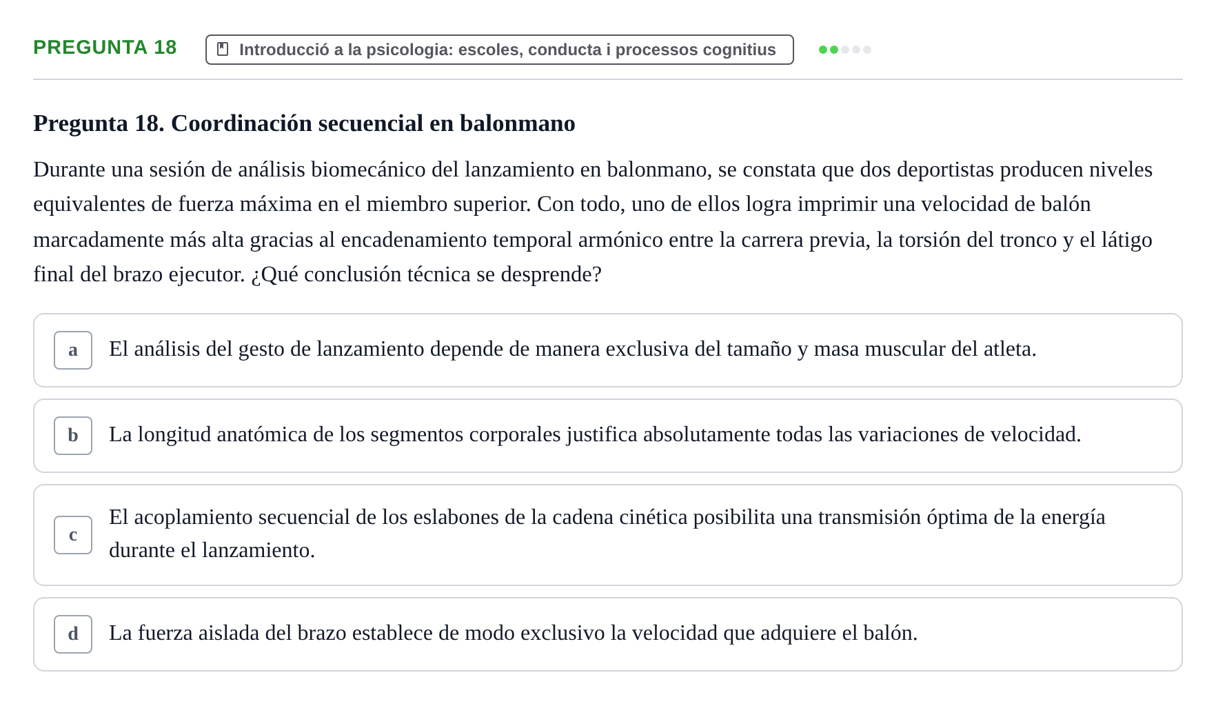 Enunciado: Pregunta 18