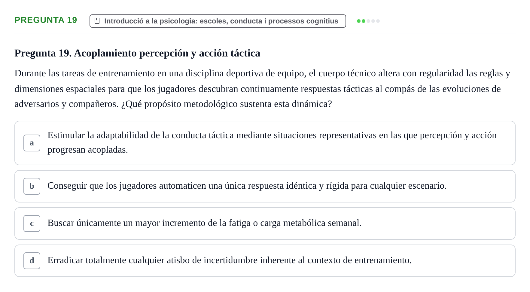 Enunciado: Pregunta 19